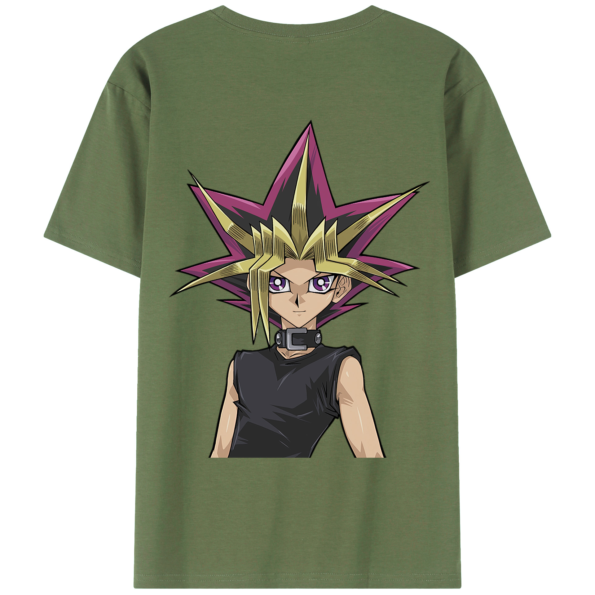（画像用） 遊☆戯☆王 Yu-Gi-Oh! 綿100％ メンズ半袖Tシャツ（バックプリント） 通気性
